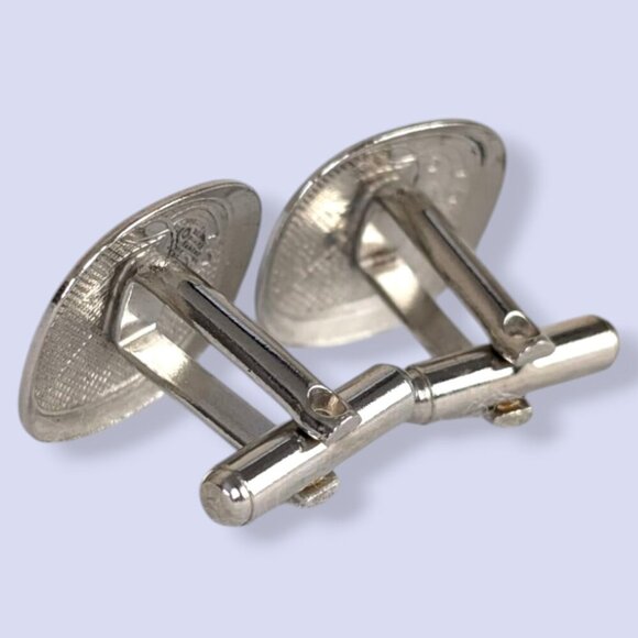 (2/$20) Vintage Rounded Crosshatch Cufflinks - Picture 5 of 7